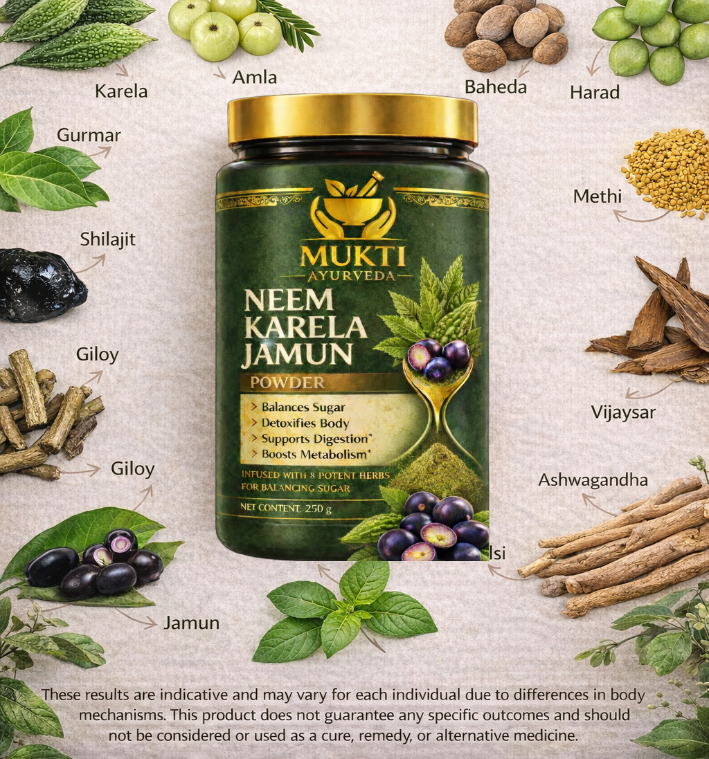 Neem Karela Jamun Powder - 100% Natural Supplement for Managing Blood Sugar
