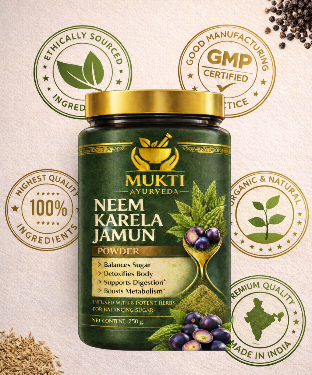 Neem Karela Jamun Powder - 100% Natural Supplement for Managing Blood Sugar