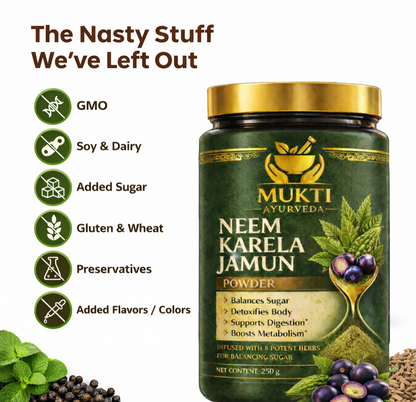 Neem Karela Jamun Powder - 100% Natural Supplement for Managing Blood Sugar