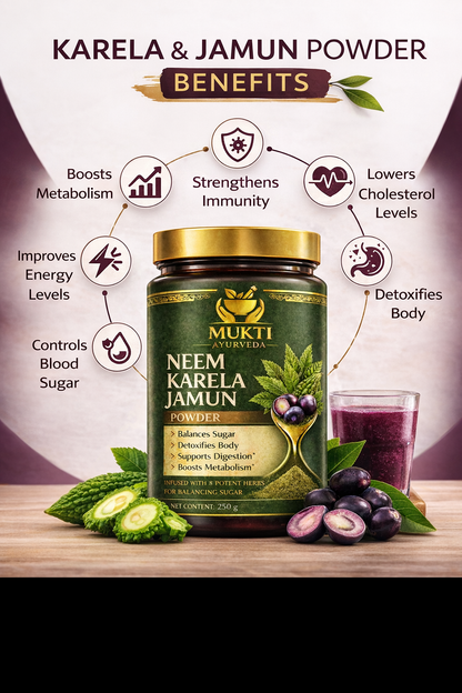 Neem Karela Jamun Powder - 100% Natural Supplement for Managing Blood Sugar