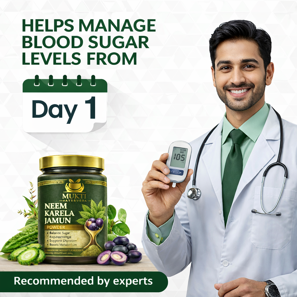 Neem Karela Jamun Powder - 100% Natural Supplement for Managing Blood Sugar