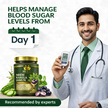 Neem Karela Jamun Powder - 100% Natural Supplement for Managing Blood Sugar